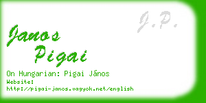 janos pigai business card